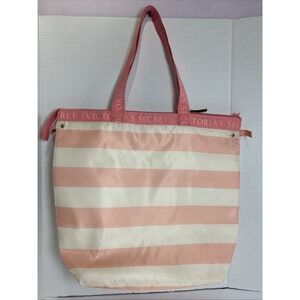 Victoria's Secret Striped Insulated Tote Bag Picnic Groceries 17.5x15.5x5.5 Inch